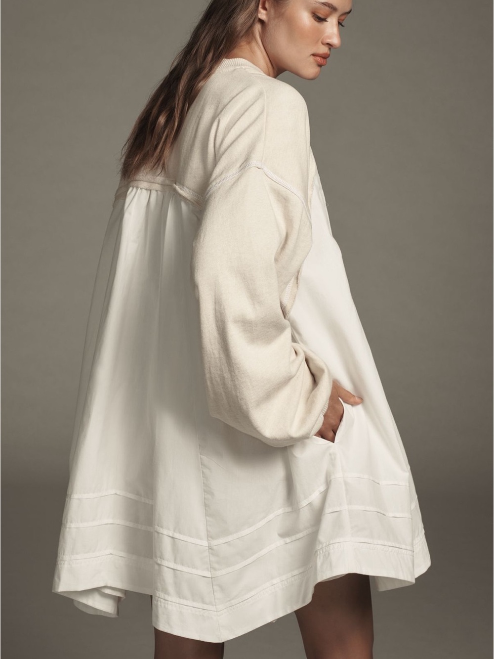 Anthropologie Pilcro Button-Front Twofer Mini Dress - Picture 3 of 8